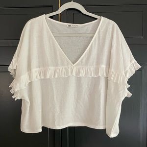 Zara white flowy blouse
